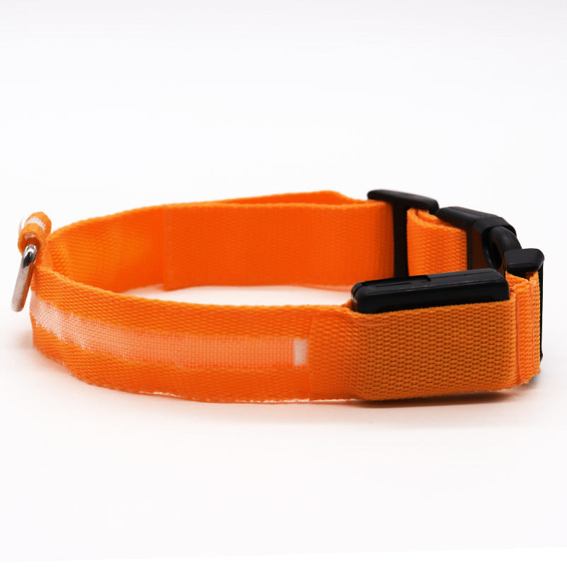 Light up pet collar with breakaway clasp glowing at night, product image 58