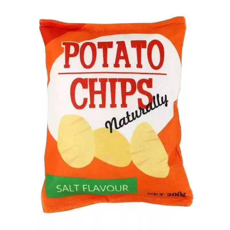 Plush squeaky potato chip toy for dogs and cats - photo 5