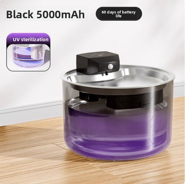Cordless 3L Stainless Steel Cat Water Fountain with Infrared Sensor and Filter