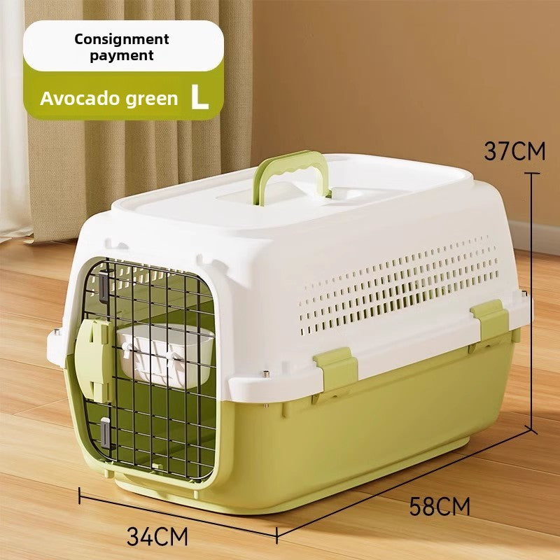 Plastic cat travel carrier with air vents and carry handle, photo 24