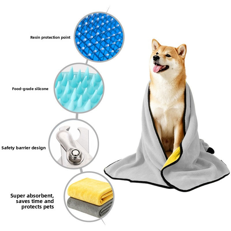 Pet Spa Grooming Kit with Bath Brush, Comb and Nail Clipper