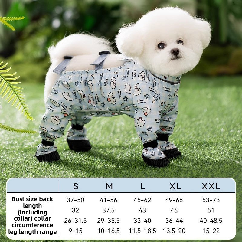 Four leg dog coverall with lead attachment, available in 2 colours, image 13