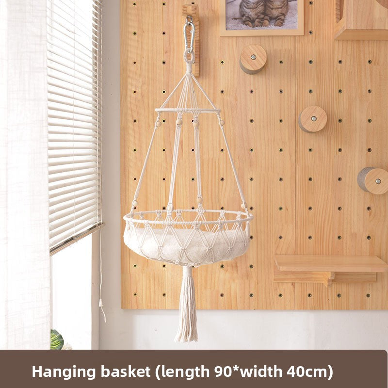 Modular wooden wall-mounted cat climbing board with shelves, photo 18