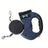 Blue retractable dog lead handle with waste bag roll attached