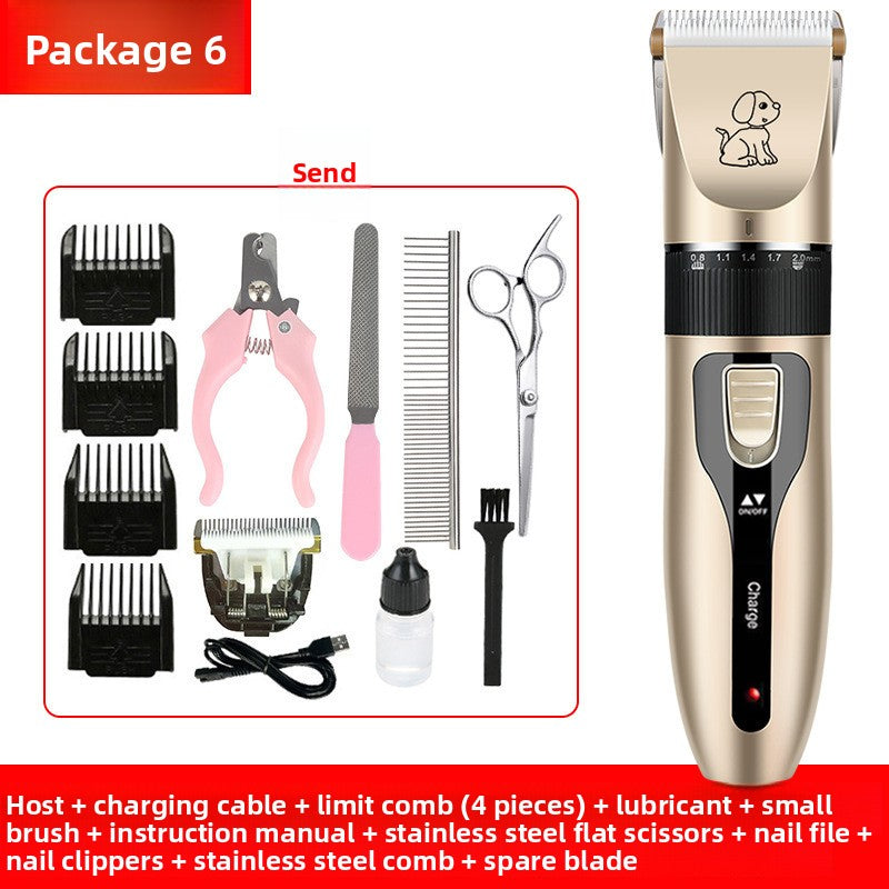 Quiet Cordless Pet Hair Clipper Set, Rechargeable for Dogs and Cats