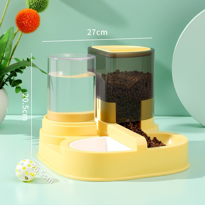 Automatic Cat Feeder and Water Dispenser with Sliding Cover and Controlled Portion Release