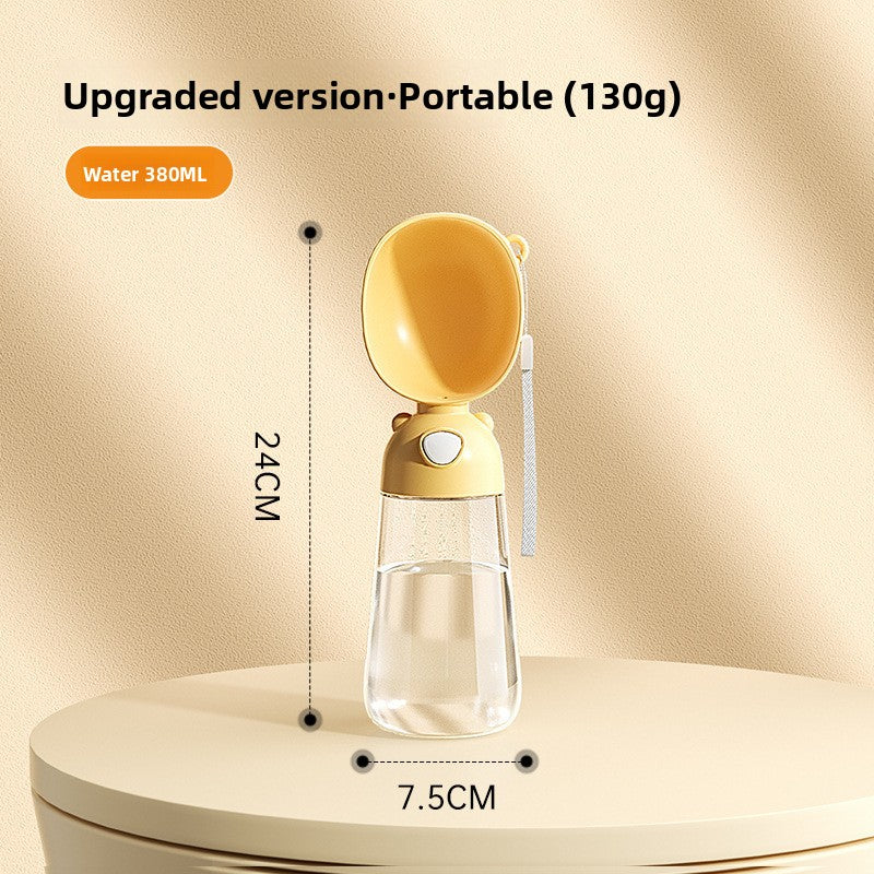 Portable Press-to-Fill Pet Water Cup with One-Hand Operation, 380ml and 550ml