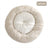 Round striped faux fur pet bed in dark grey for cats