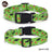 Halloween fabric dog collar with pumpkin print in Green Bat with Bow, front view