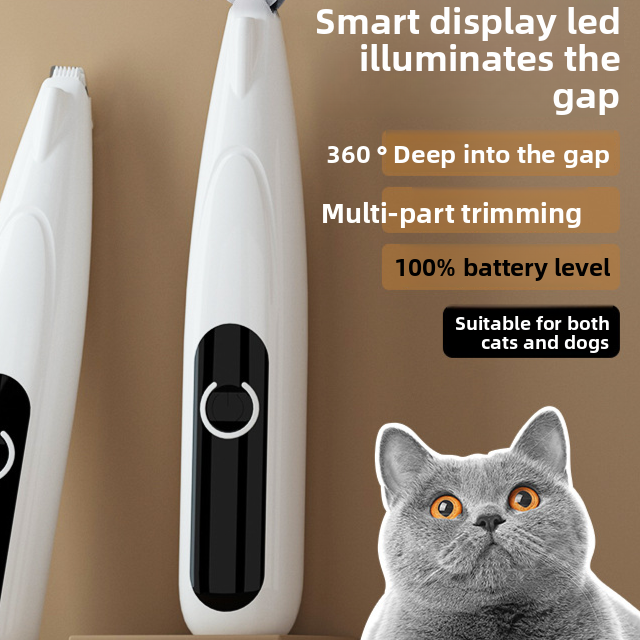 LED Display Paw Hair Trimmer for Dogs and Cats, Wide or Narrow Blade