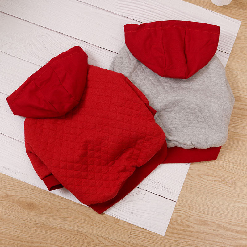 Thick cotton hooded festive dog coat, available in 2 colours, image 4