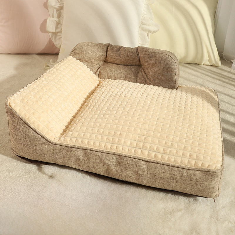 Removable washable dog bed with anti-slip base, full product photo