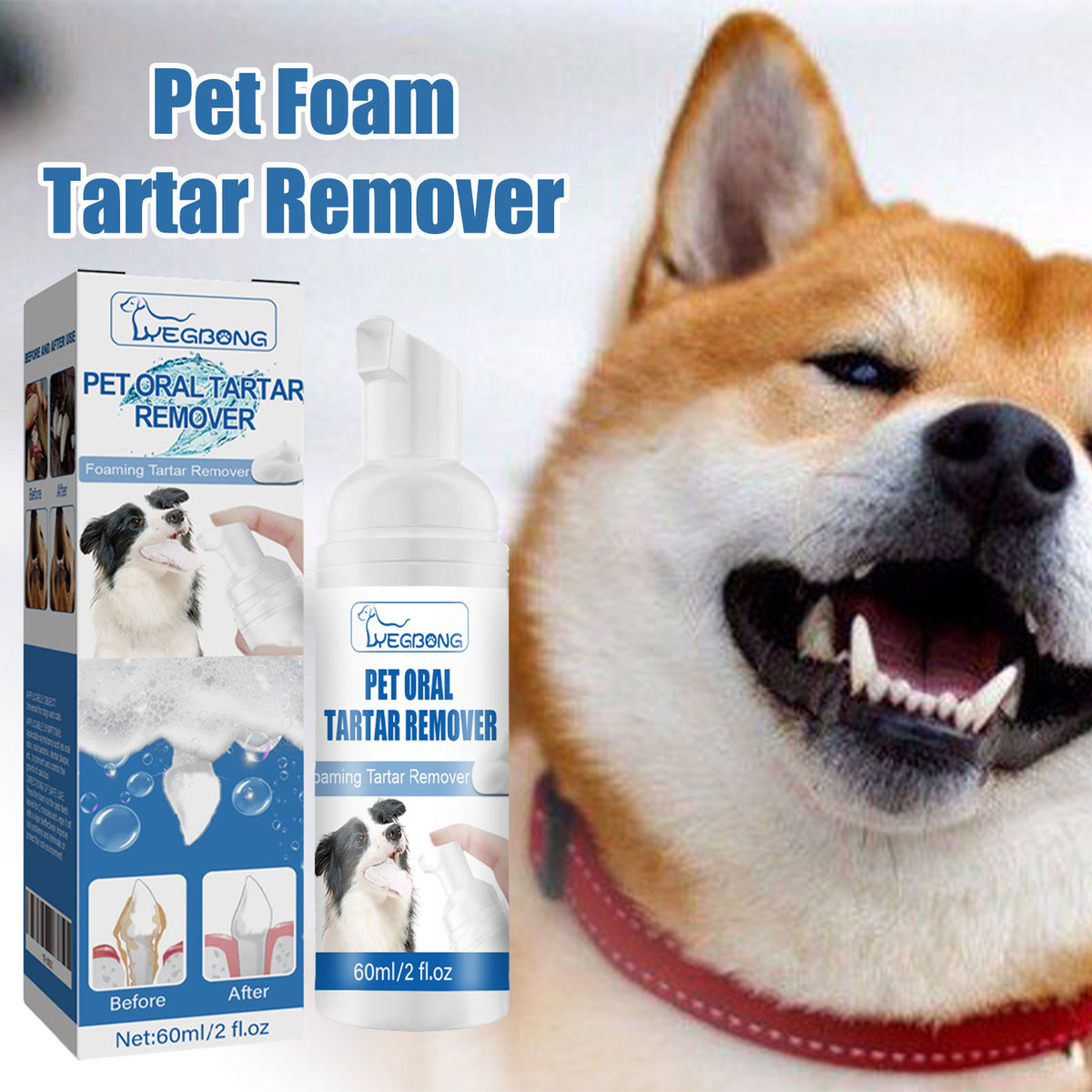 Pet Teeth Cleaning Foam for Dogs and Cats, Fresh Breath Care