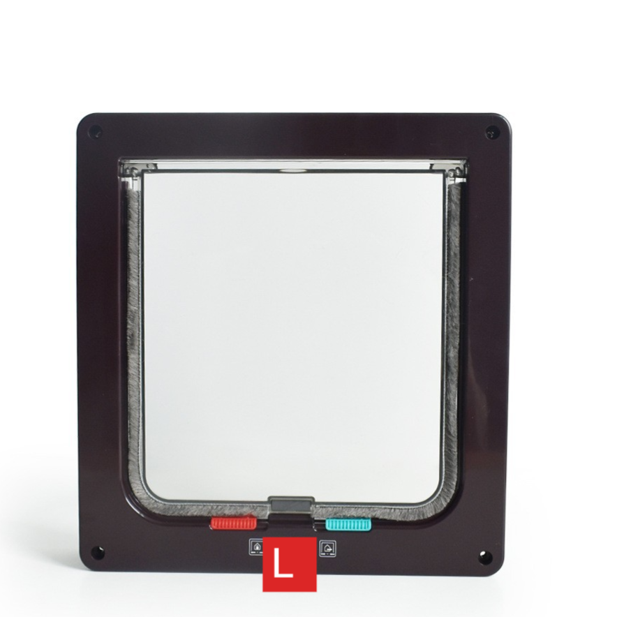 White lockable cat flap with 4-way locking dial, photo 9