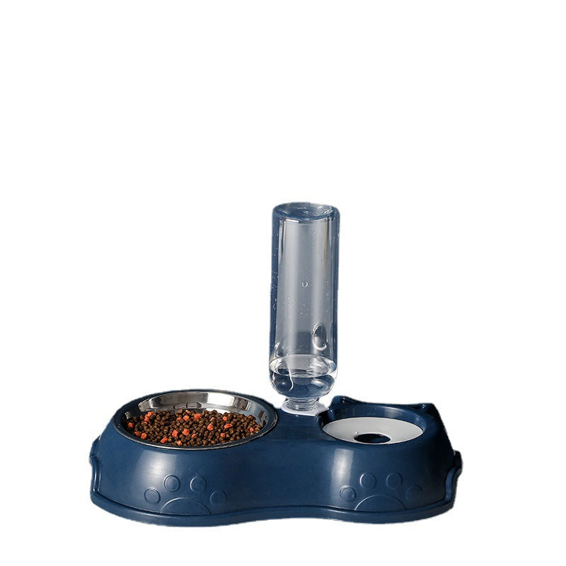 Automatic Dual-Bowl Pet Water and Food Feeder with Non-Slip Base for Cats and Dogs