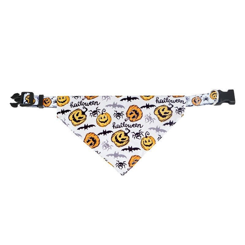 Halloween pumpkin bandana collar for dogs and cats, 3 sizes available