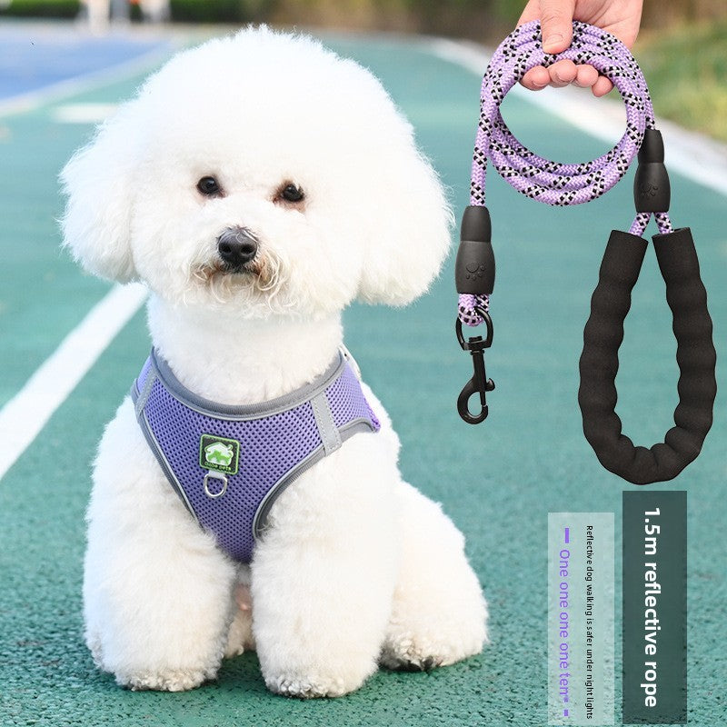 Breathable vest harness for small dogs and cats, ideal for everyday use