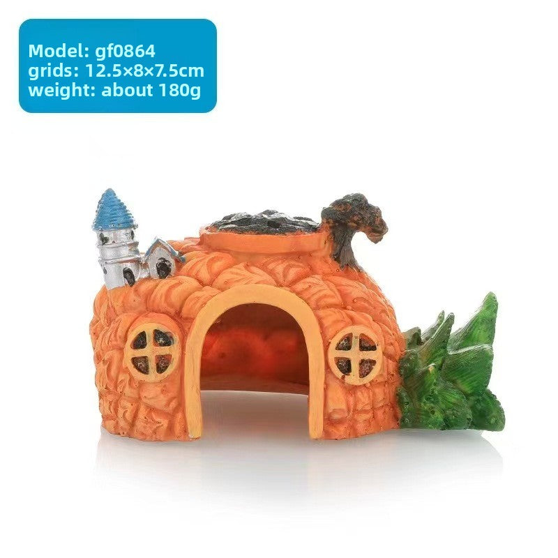 Resin rock turtle basking platform and reptile hide in Style BF0864