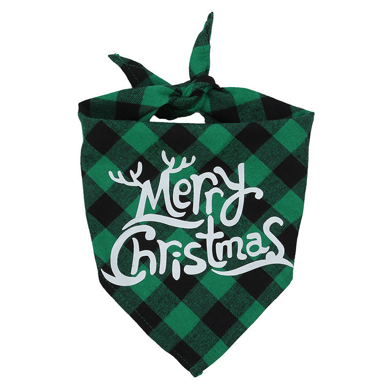 Christmas Santa bandana scarf for dogs and cats, in use with a pet