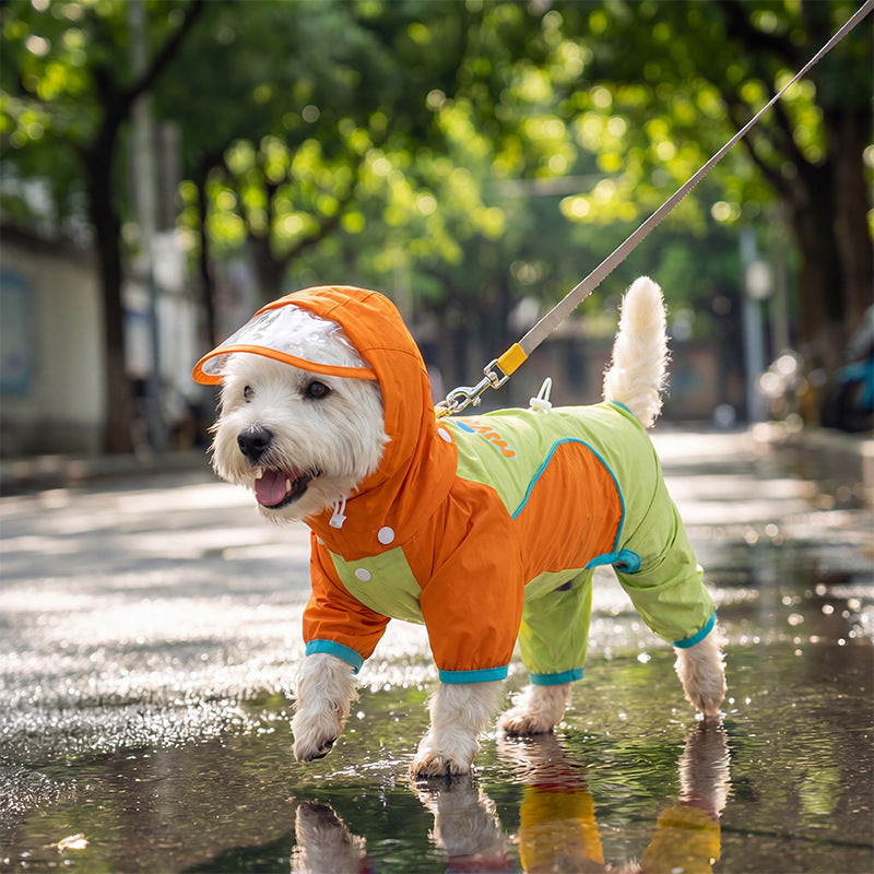 Four leg waterproof dog raincoat, available in 15 styles, image 38