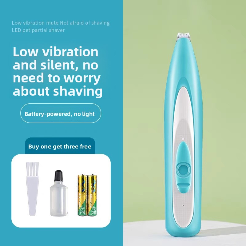 Mini Paw Hair Trimmer with LED Light, Battery or USB Rechargeable