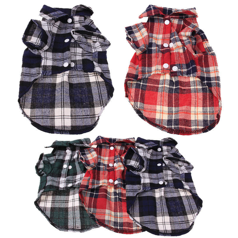 Plaid button shirt for dogs, available in 3 colours, image 1