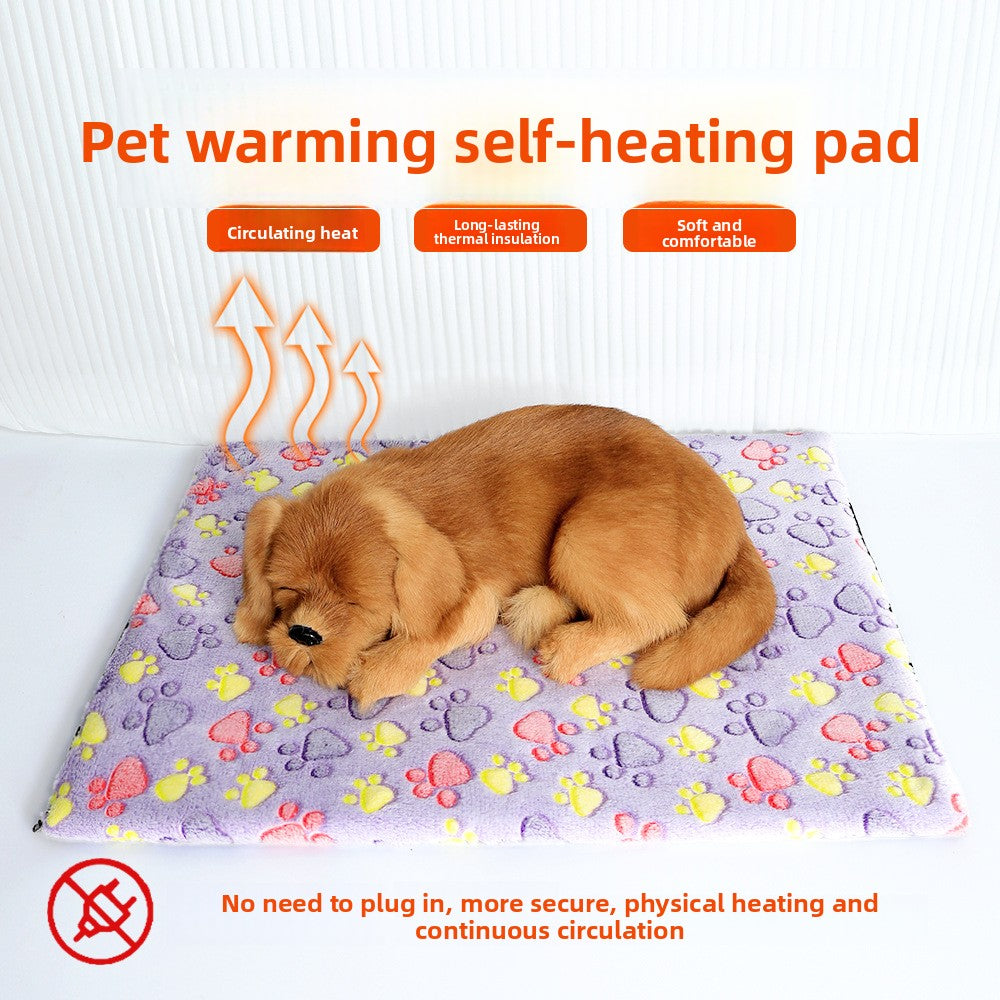 Pink footprint self-heating pet mat for cats and dogs, photo 18
