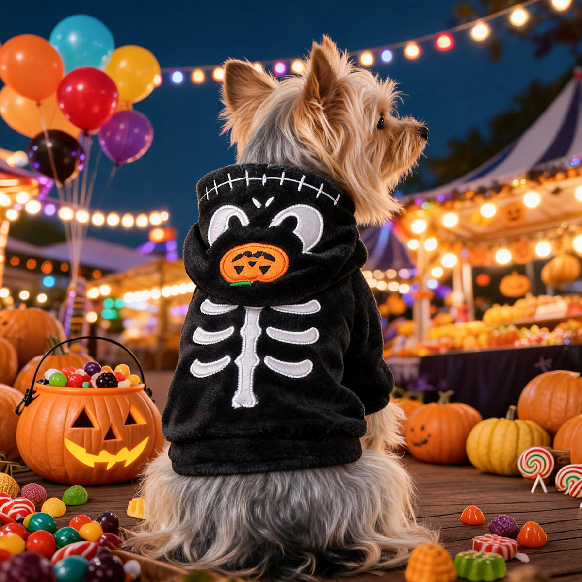 Magic cat and pumpkin Halloween costumes for pets
