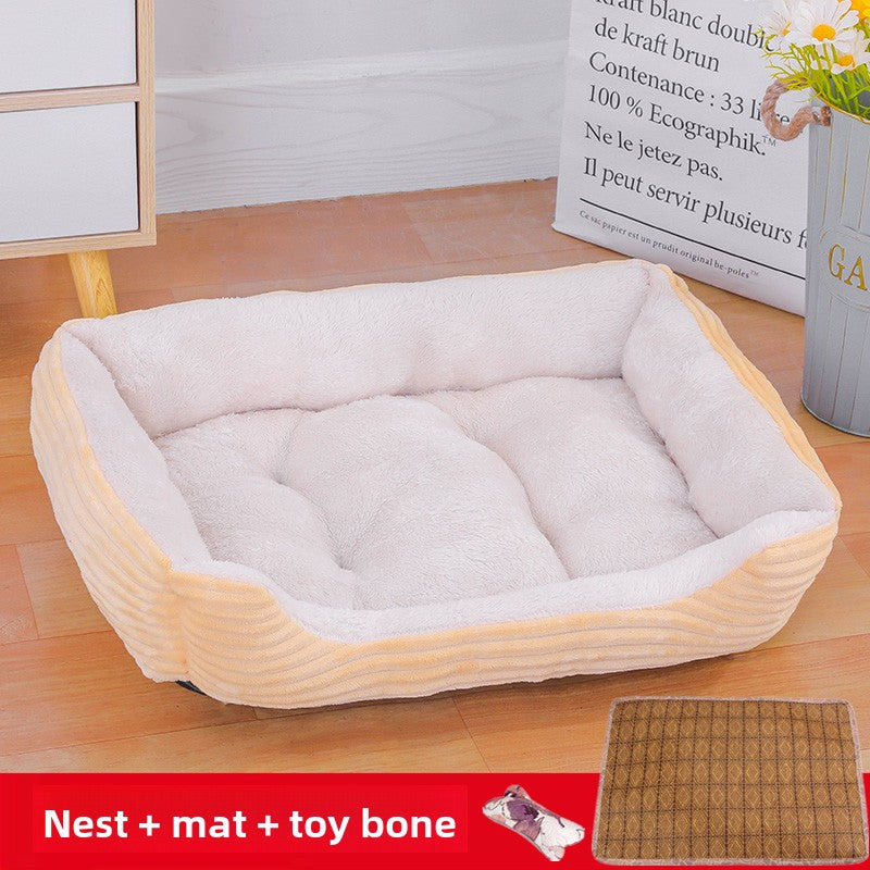 All-season pet bed with blanket and toy bone for cats and dogs, photo 37