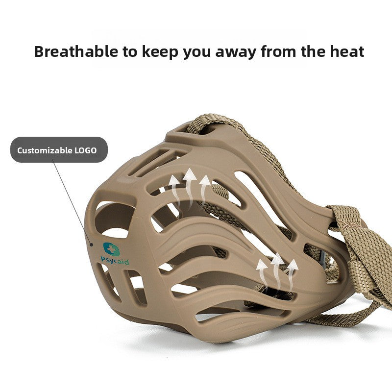 Soft silicone basket dog muzzle with straps, product image 3