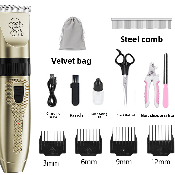 Cordless Pet Hair Clipper with Upgraded Ceramic Blade and Combs