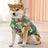 Thick padded windproof dog vest for winter in Forest Green, side view