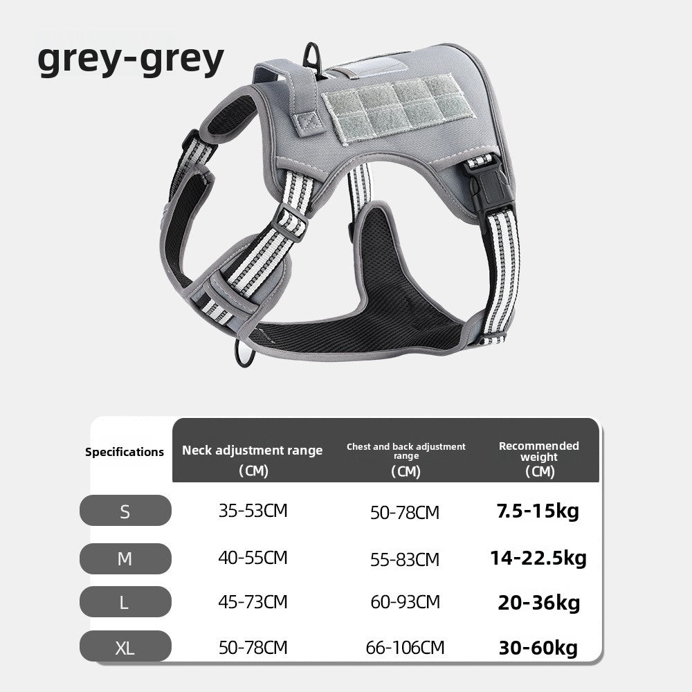 Nylon tactical dog harness with lead in 5 colour options