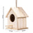 Natural wooden five hole bird nest box house, view 9