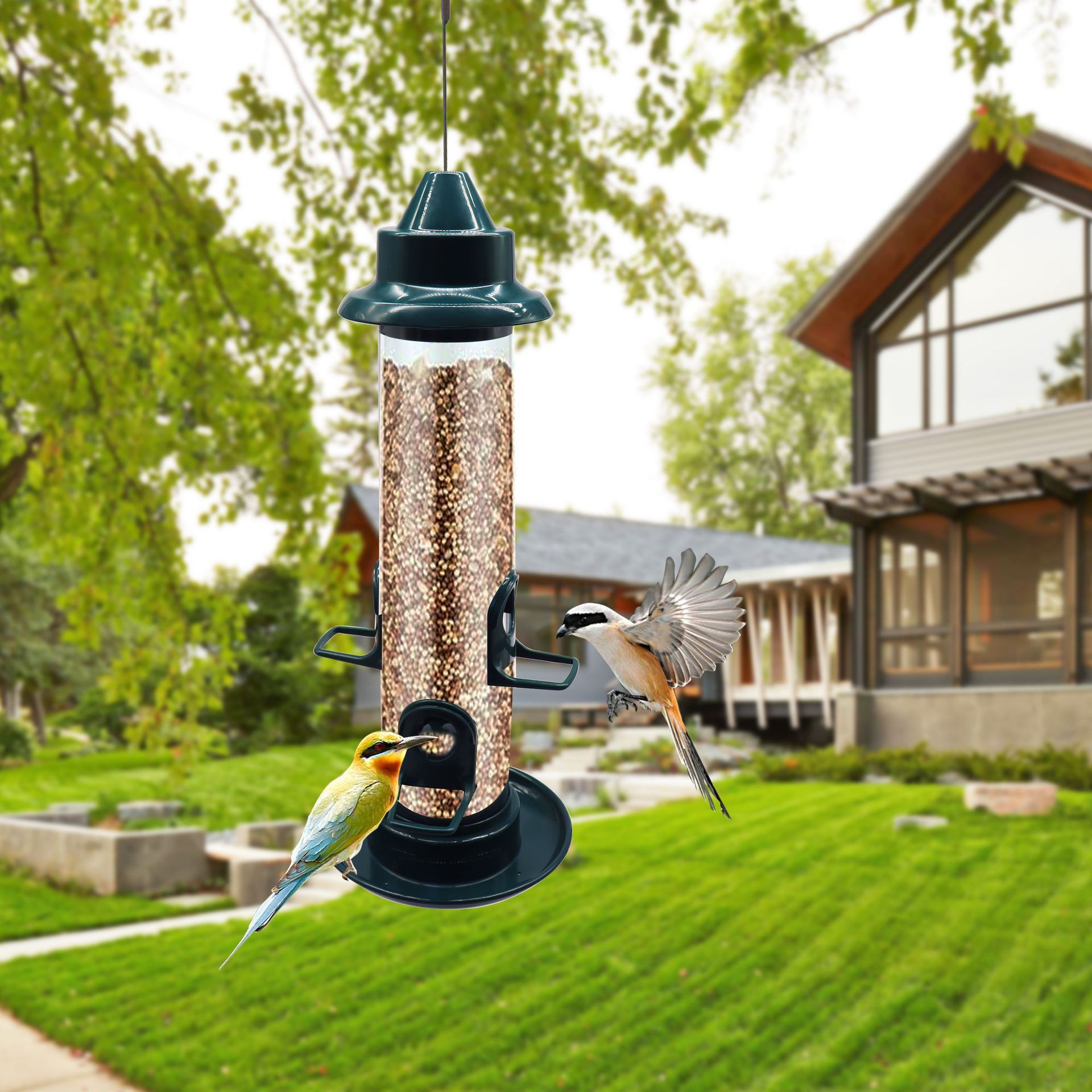 Creative Hanging Anti-Squirrel Automatic Bird Feeder Outdoor Bird Feeder