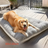 Grey reversible plush pet sleeping mat for dogs and cats, photo 4