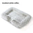 Square long plush pet bed in light grey
