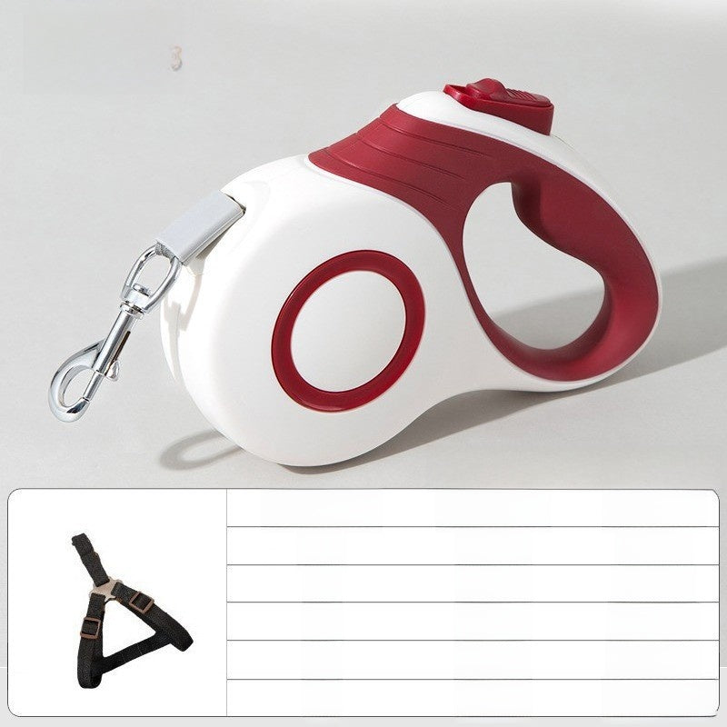 Glow in the dark retractable dog lead with one touch brake
