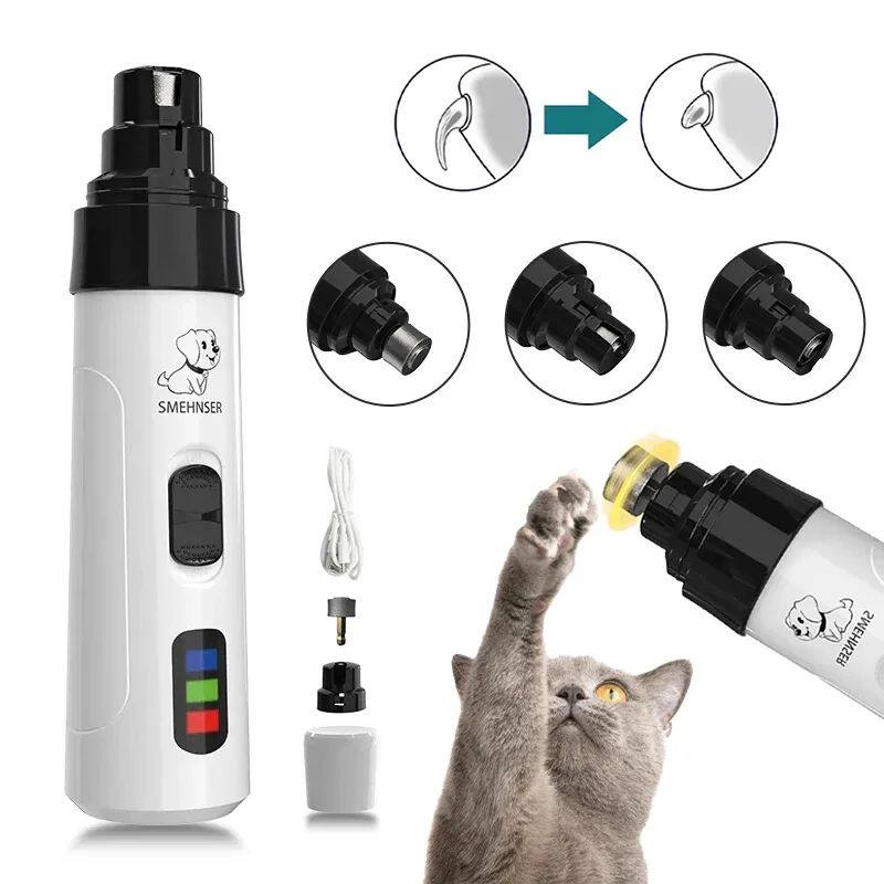 Electric Dog Nail Grinder with Spare Heads, Quiet Claw Polisher