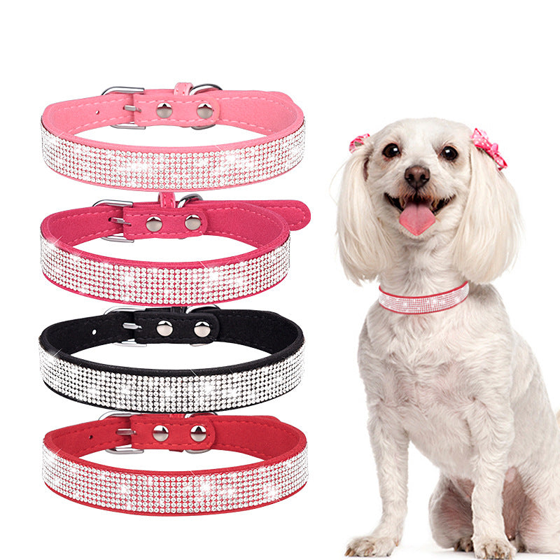 Sparkly rhinestone collar for cats and dogs in 11 colour options