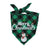 Christmas Santa bandana scarf for dogs and cats in Green Letters, material detail
