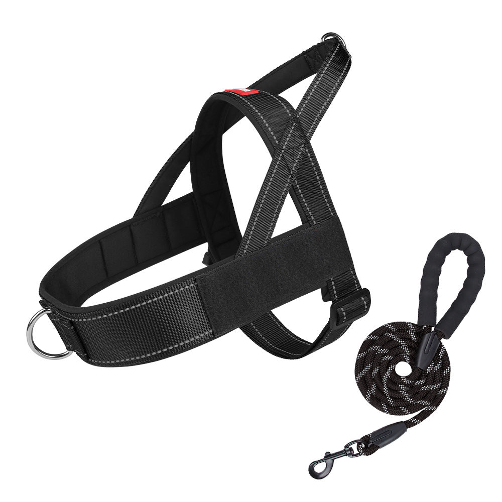 Tactical no escape dog harness in khaki on a large dog