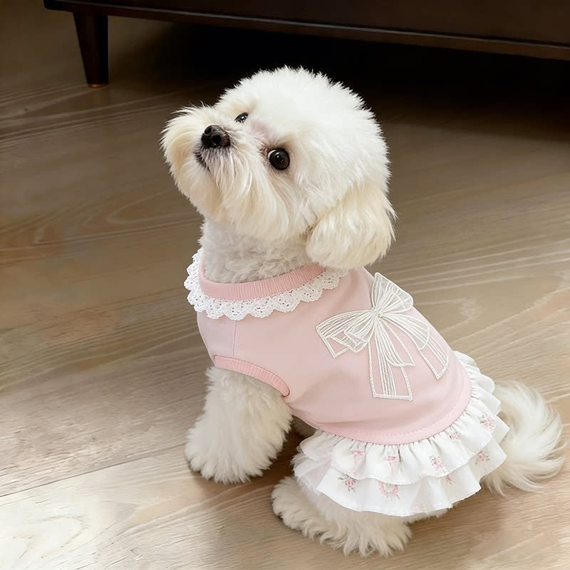 Pink bow dress for small dogs and cats, in Pink, image 3