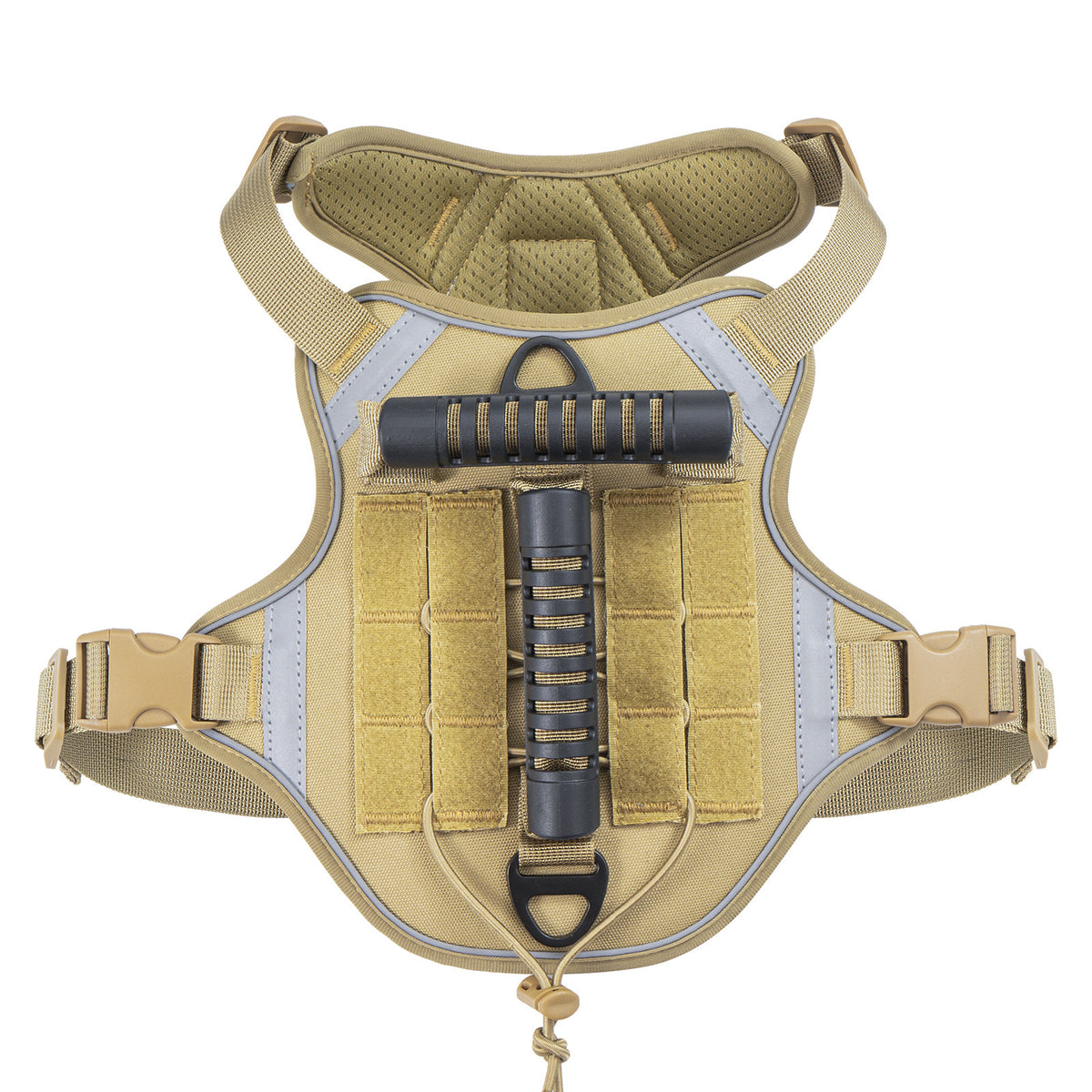 Tactical dog harness in army green on a large dog