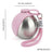 Stainless steel dog water bottle with hook in Pink Bottle, in use with a pet