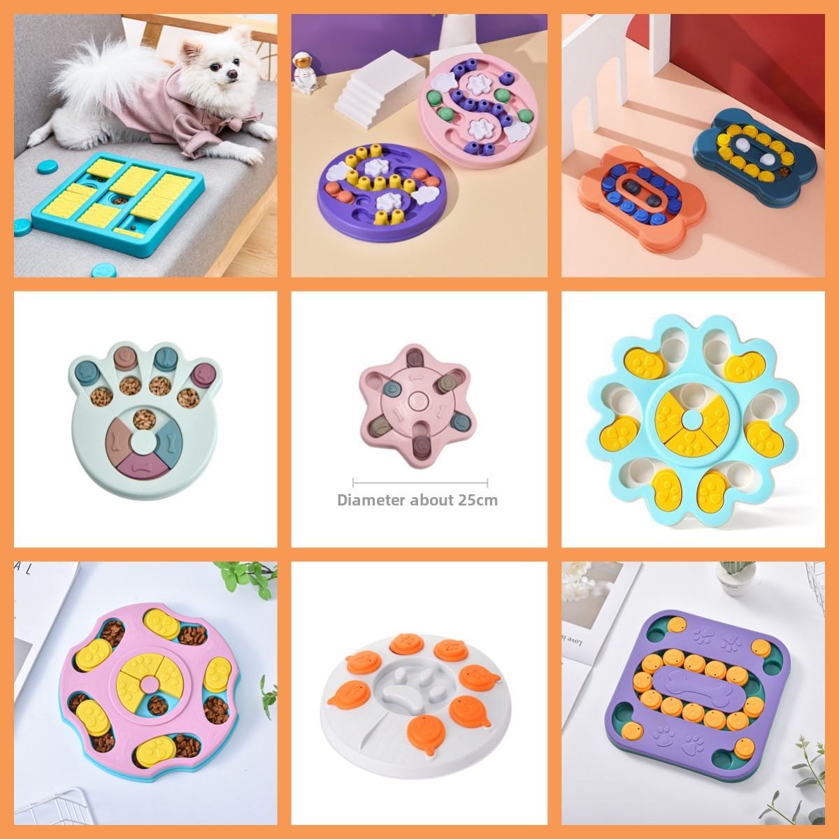 Dog puzzle slow feeder bowl, main product photo