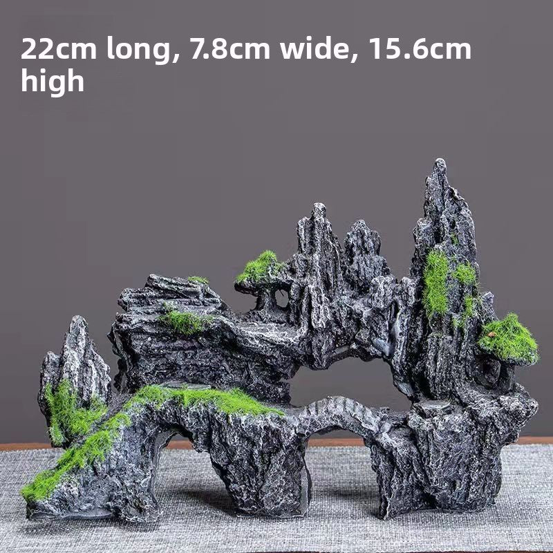 Stone rockery aquarium ornament shaped like mountain peaks