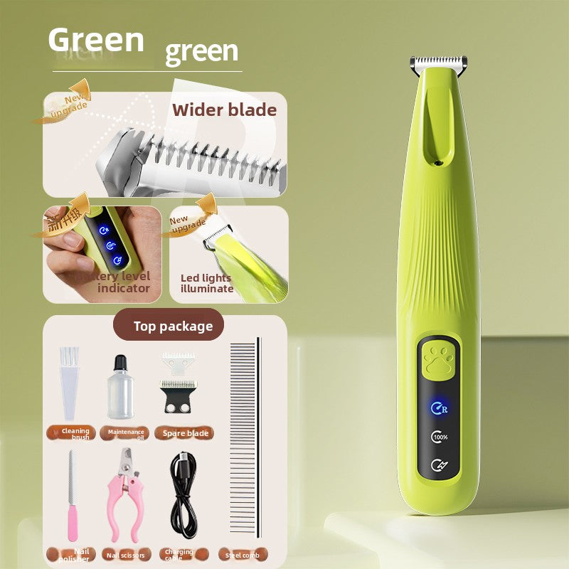 Quiet Cordless Pet Clipper with LED Light and Digital Display