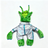 Small dog dressed in a funny alien Halloween costume