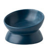 White raised ceramic pet bowl with tilted rim, photo 5